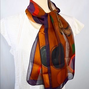 #58. Elaine Gold Geometric bronze scarf